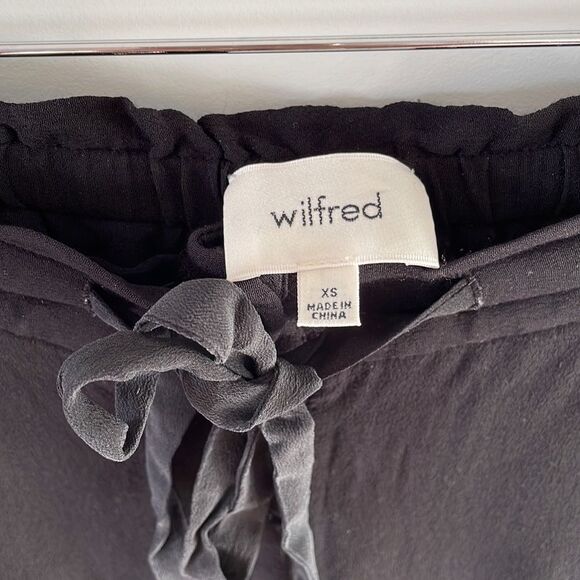 𝅺Wilfred Aritzia Tie Waist Relaxed Dress Pants/Joggers Size XS Black - Picture 4 of 11